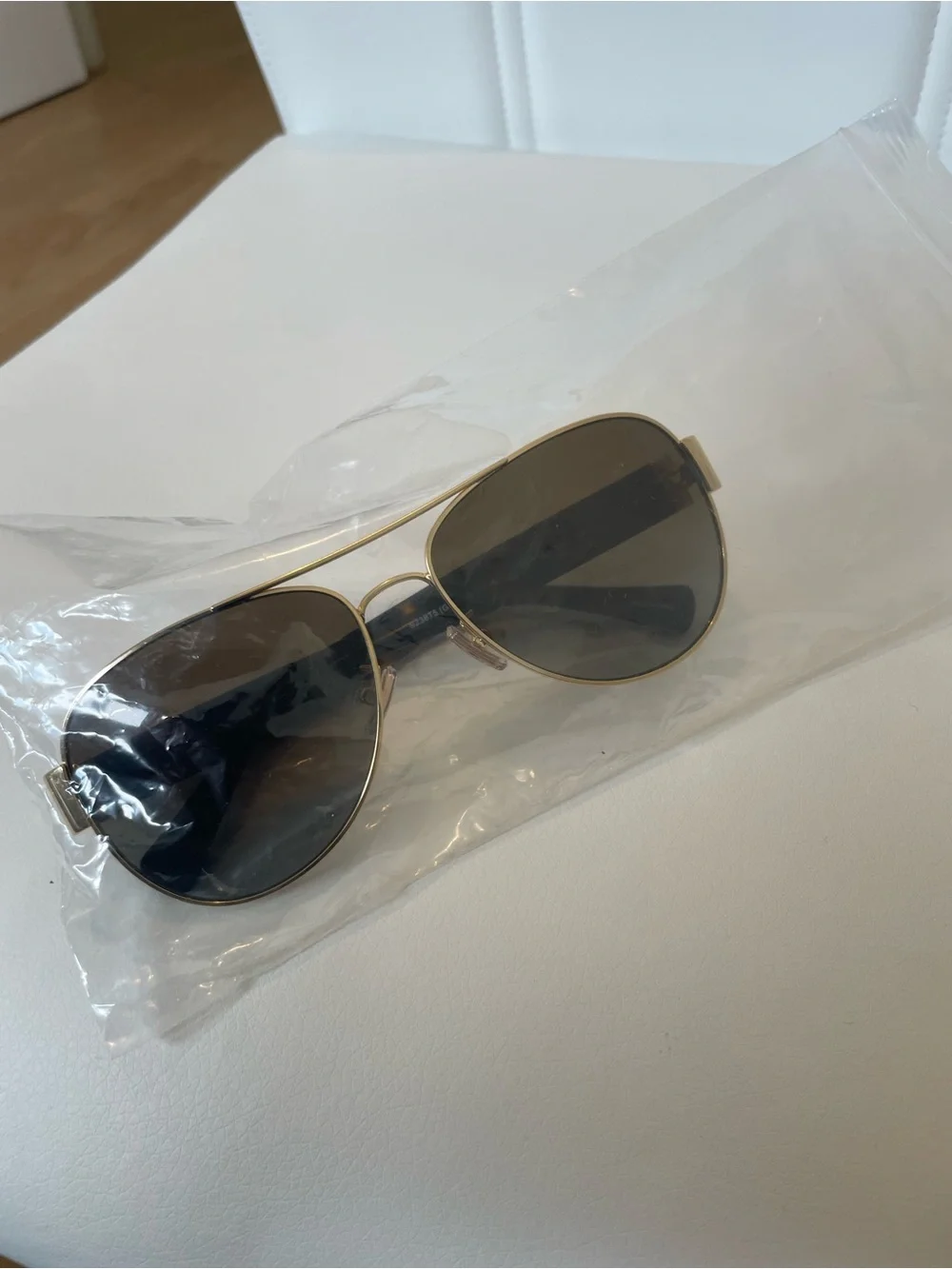Coach Black and Gold Aviator Sunglasses